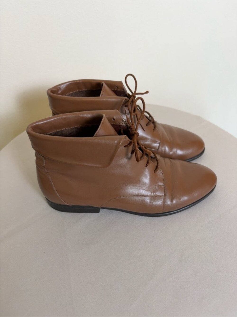 Vintage Hunt Club Kerry Brown Leather Foldover Ankle Boots 8M